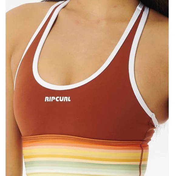 Rip Curl Trippin Run Swim Surf  Collection Tank and Legging Set /Size S /Maroon - Picture 3 of 16